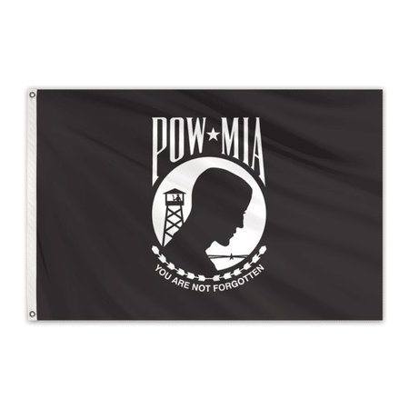 GLOBAL FLAGS UNLIMITED POW MIA Outdoor Nylon Flag 3'x5' Double Sided 203881